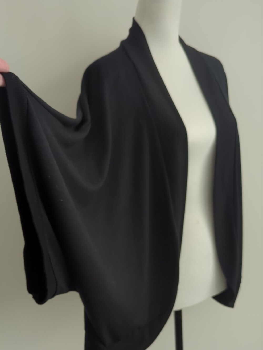 Lane Bryant Black Open-Front Cocoon Draped Cardigan Shrug SIZE 26 / 28